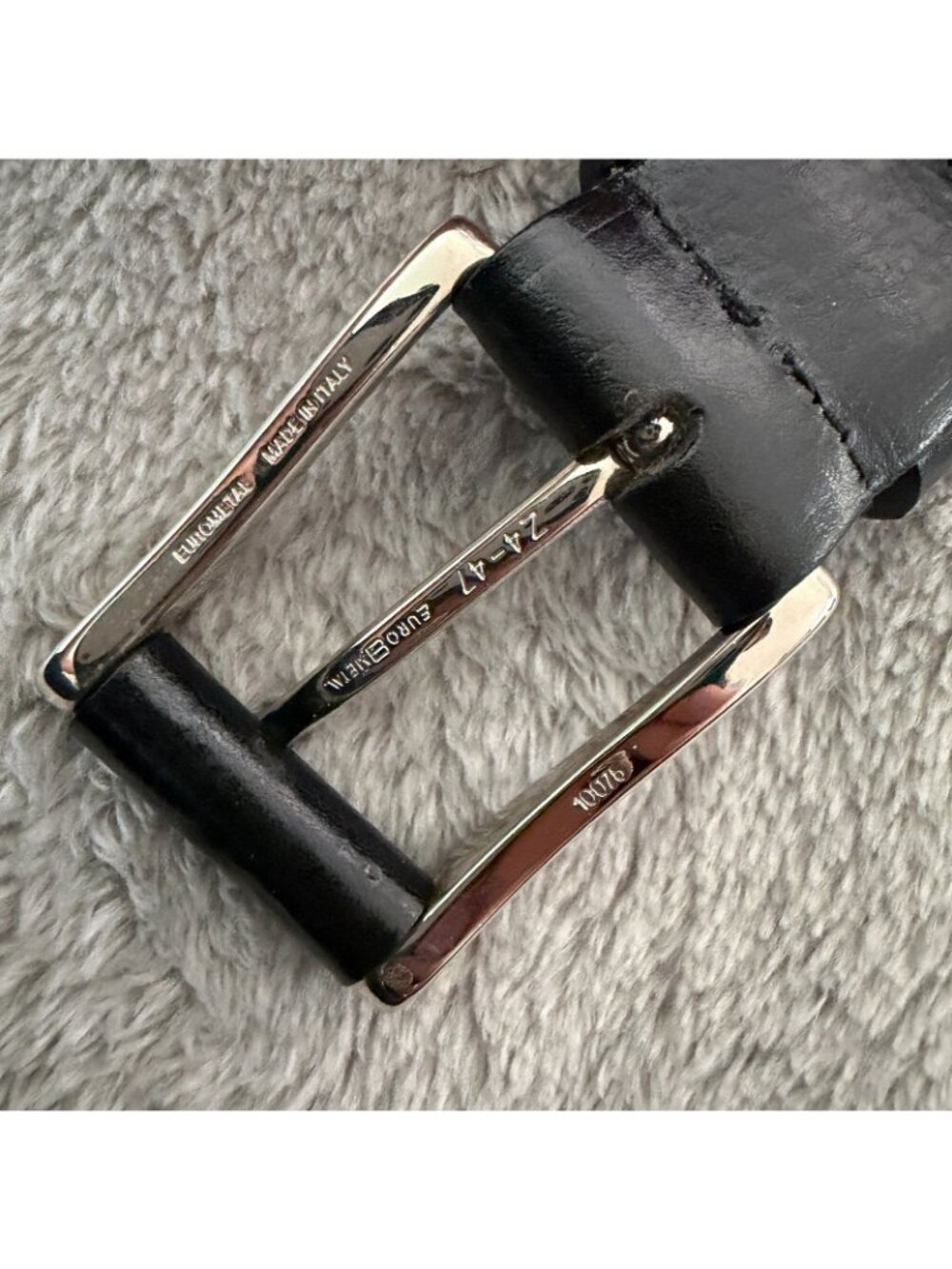 Sangiorgio Black Leather Belt Mens size 38 Made In Italy - Picture 3 of 7
